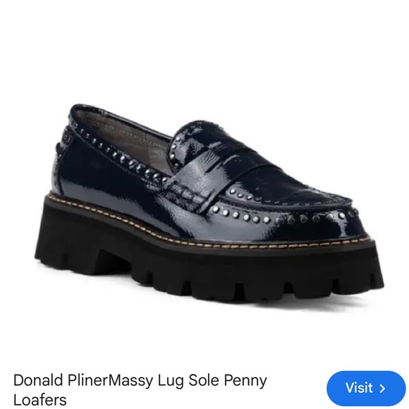 Donald J. Pliner Shoes - Navy Studded Platform Loafers